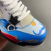 Low Top Sneakers, Blue White Red Colorway, Mismatched Colorway, Lace Up Design, Casual Gift for Sneaker Fans