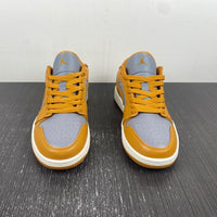 Low Top Sneakers, Yellow Gray Colorway, Lace Up Design, Casual Gift for Sneaker Fans