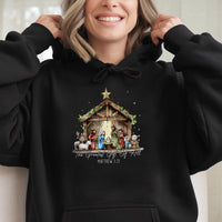 The Greatest Present of All Sweatshirt, Nativity Scene Hoodie, Christian Christmas Pullover Hoodie, Religious Holiday Hooded Sweater