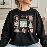 Comfy Book Lover Christmas Sweater, Merry Bookmas Sweatshirt, Adorable Bookish Holiday Crewneck, Book Lover Sweatshirt, Xmas Present for Readers