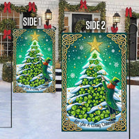 Shamrock Tree Leprechaun Yard Flag, Irish Christmas Garden Flag, St Patricks Holiday Outdoor Flag, Double-Sided Celtic Lawn Decor