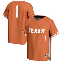 #1 Texas Longhorns Lightweight Baseball Jersey - Burnt Orange