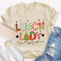 Festive Holiday Cafeteria Staff Graphic Tee, Lunch Lady Christmas Shirt, Cafeteria Worker Christmas Shirt, School Staff Holiday Present