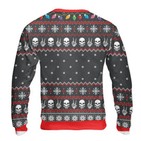 Humorous Skull Santa Christmas Sweatshirt, Dead Inside but Jolly AF Sweatshirt, Sarcastic Ugly Sweater, Dark Humor Holiday Sweatshirt Xmas Present