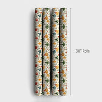 Twelve Days of Christmas Gift Wrap, Eight Maids a-Milking Wrapping Paper, Vintage Carol Holiday Wrapping Paper, Rustic Folk Art Gift Wrap