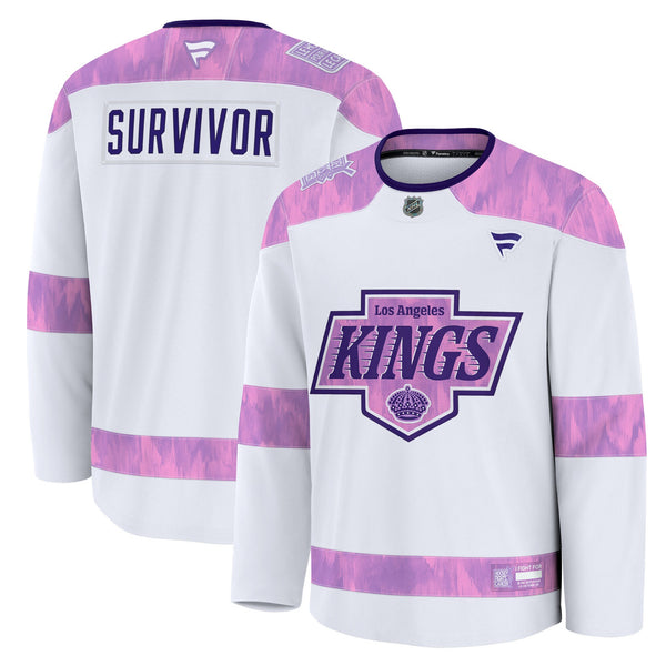 Los Angeles Kings White Hockey Fights Cancer Survivor Practice Jersey