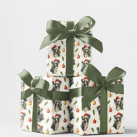 Santa Dog Gift Wrap, Chinese Crested Christmas Wrapping Paper, Chinese Crested Holiday Wrapping Paper, Dog Lover Xmas Present Wrap Roll
