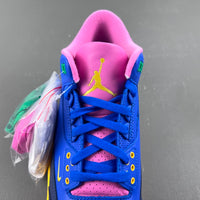 Low Top Sneakers, Royal Blue Green Pink Colorway, Lace Up Design, Casual Gift for Sneaker Fans