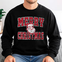 Distressed Santa Crewneck, Merry Christmas Santa Sweatshirt, Retro Holiday Graphic Sweatshirt, Comfy Xmas Pullover Sweatshirt, Holiday Present