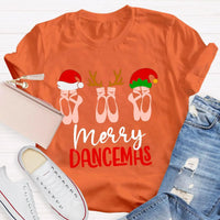 Humorous Christmas Dance Graphic Tee, Merry Dancemas Ballet Teacher T-Shirt, Dance Instructor Holiday Shirt, Adorable Ballerina Xmas Dancer Present