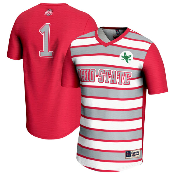 #1 Ohio State Buckeyes Lightweight Soccer Fashion Jersey - Scarlet