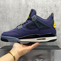 Mid Top Sneakers, Purple Gold Colorway, Lace Up Design, Casual Gift for Sneaker Fans