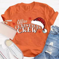 Humorous Coworker Holiday Graphic Tee, Office Christmas Crew Santa Hats Shirt, Matching Office Party T-Shirt, Work Team Christmas Present