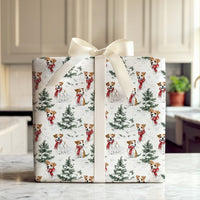 Watercolor Winter Dog Gift Wrap, Jack Russell Terrier Wrapping Paper, Festive Holiday Dog Wrapping Paper, Pet Lover Christmas Gift Wrap