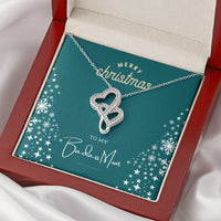 Interlocking Hearts Pendant, Double Heart Necklace for Mom, Christmas Heart Necklace for Her, Sentimental Mother Jewelry Present