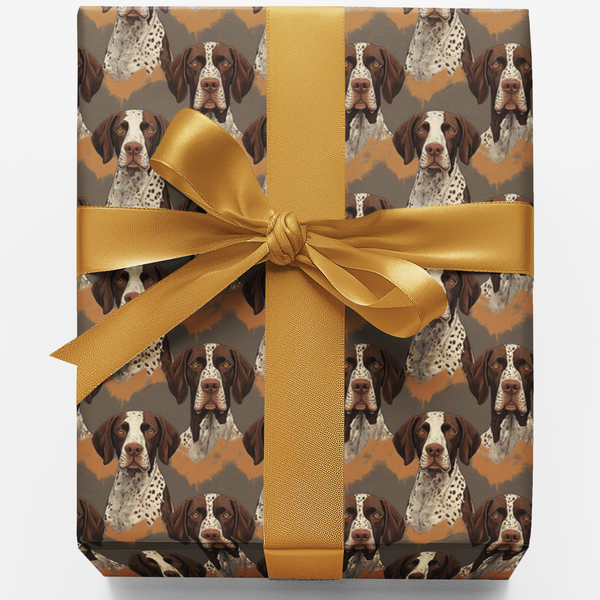 GSP Dog Gift Wrap, German Shorthaired Pointer Wrapping Paper, Hunting Dog Christmas Wrapping Paper, Dog Lover Holiday Gift Wr