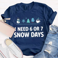 Humorous Winter Holiday Graphic Tee, Snow Days Snowflake Christmas Tree Shirt, Comfy Snow Lover T-Shirt, Winter Break Teacher Present