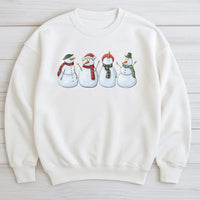 Whimsical Snowman Holiday Sweater, Adorable Snowman Sweatshirt, Winter Snowman Crewneck, Christmas Snowman Sweatshirt, Festive Holiday Present