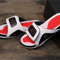 Retro Slides, White Black Red Colorway, Slip On Design, Casual Gift for Shoe Lovers