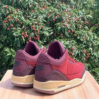 Mid Top Sneakers, Red Beige Colorway, Lace Up Design, Casual Gift for Sneaker Fans