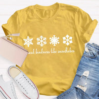 Christmas Teacher Shirt, Spread Kindness Like Snowflakes T-Shirt, Festive Holiday Graphic Tee, Winter Kindness Tee, Adorable Xmas Teacher Present
