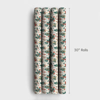 Retro Christmas Gift Wrap, Vintage Tree and Candy Cane Wrapping Paper, Traditional Holiday Wrapping Paper, Festive Winter Present Wrap
