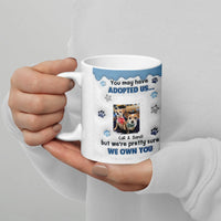 Custom Photo Pet Name Coffee Cup, Humorous Dog Adopted Us Ceramic Mug, Rescue Dog Lover Mug, Christmas Present for Dog Mom and Dog Dad Drinkware