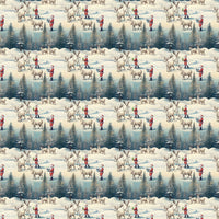 Santa and Reindeer Holiday Gift Wrap Roll, Vintage Santa Wrapping Paper, Nostalgic Christmas Wrapping Paper, Festive Xmas Present Wrap