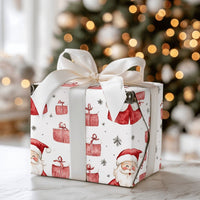 Camera Christmas Gift Wrap, Photographer Santa Wrapping Paper, Watercolor Santa Photography Wrapping Paper, Holiday Camera Gift Wrap