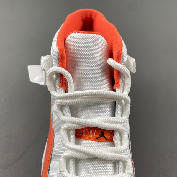 Low Top Sneakers, White Orange Colorway, Leather Footwear, Lace Up Design, Casual Gift for Sneaker Fans