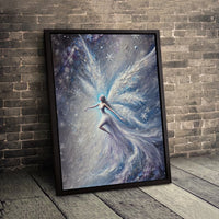 Ethereal Angel Canvas Print, Winter Fairy Wall Art, Textured Fantasy Fairy Canvas, Christmas Angel Wall Decor, Holiday Fantasy Lover Present