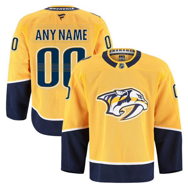 Nashville Predators Gold Home Authentic Pro Custom Jersey