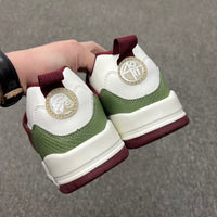 Low Top Sneakers, White Red Green Colorway, Lace Up Design, Casual Gift for Sneaker Fans