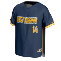 #14 West Virginia Mountaineers Lightweight Baseball Fashion Jersey - Navy