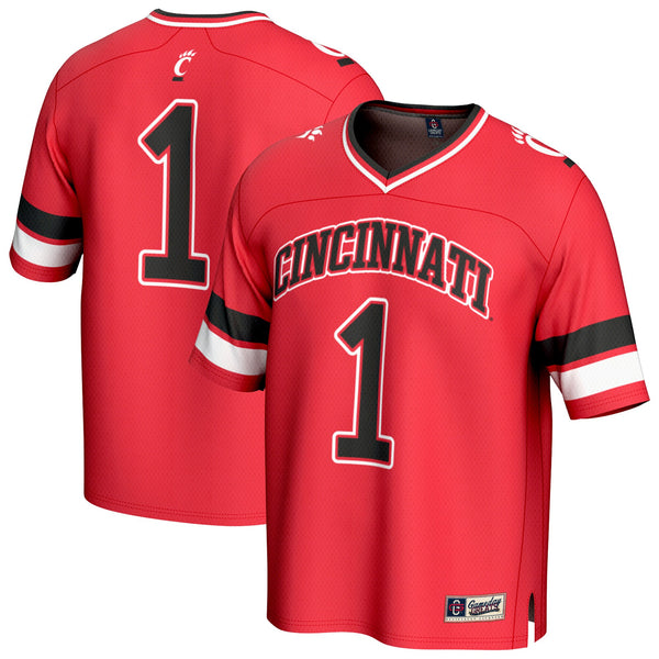 #1 Cincinnati Bearcats Lightweight Collegiate Football Fashion Jersey - Red