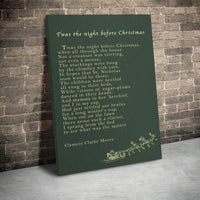 Festive Holiday Wall Art, Twas the Night Before Christmas Poem Canvas, Christmas Poem Canvas Print, Vintage Holiday Home Decor Canvas