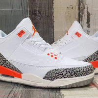 Low Top Sneakers, White Red Orange Colorway, Lace Up Design, Casual Gift for Sneaker Fans