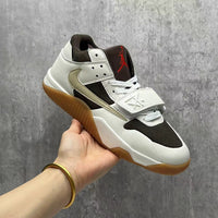Low Top Sneakers, White Brown Colorway, Reverse Hook Design, Lace Up Design, Casual Gift for Sneaker Fans