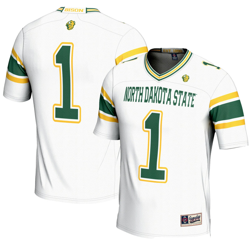 #1 NDSU Bison Endzone Football Jersey - White
