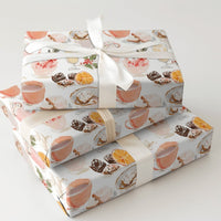 Holiday Treats Wrapping Paper, Hot Cocoa Wrapping Paper, Comfy Christmas Gift Wrap, Winter Desserts Wrapping Paper, Festive Holiday Gift Wrap