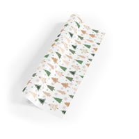 Tree Snowflake Gift Wrap, Minimalist Christmas Wrapping Paper, Modern Nordic Holiday Gift Wrapping Paper, Winter Season Paper Roll