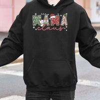 Festive Mama Claus Holiday Hoodie, Mama Claus Christmas Hoodie, Adorable Mama Claus Santa Hat Pullover, Matching Family Xmas Sweatshirt Present