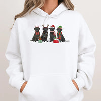 Festive Dog Lover Hoodie, Black Labrador Christmas Hoodie, Retro Lab Holiday Sweatshirt, Adorable Xmas Labrador Pullover Hoodie, Pet Owner Present