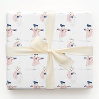 Watercolor Christmas Gift Wrap, Nautical Snowman Captain Wrapping Paper, Sailor Snowman Holiday Wrapping Paper, Adorable Winter Gift Wrap Roll