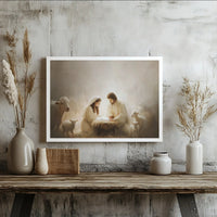 Holy Birth of Jesus Canvas Art, Nativity Scene Canvas Print, Christian Home Decor Canvas, Christmas Nativity Wall Art, Religious Wall Art