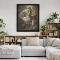 Birth of Jesus Canvas Wall Art, Holy Family Nativity Canvas Print, Christian Religious Canvas Decor, Christmas Manger Art, Faith Home Present