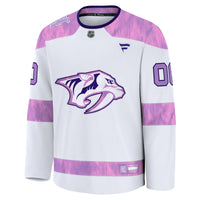 Nashville Predators White 2024 Hockey Fights Cancer Custom Practice Jersey