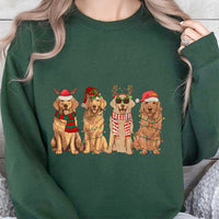 Christmas Dog Lights Crewneck, Golden Retriever Christmas Sweatshirt, Golden Retriever Graphic Pullover, Dog Lover Christmas Sweatshirt