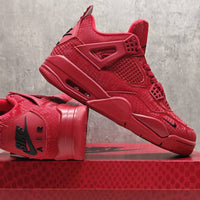 Mid Top Sneakers, Red Colorway, Lace Up Design, Casual Gift for Sneaker Fans