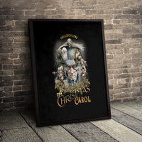 Vintage Ghosts Illustration Canvas Print, Christmas Carol Ebenezer Scrooge Canvas Wall Art, Book Lover Holiday Decor, Printable